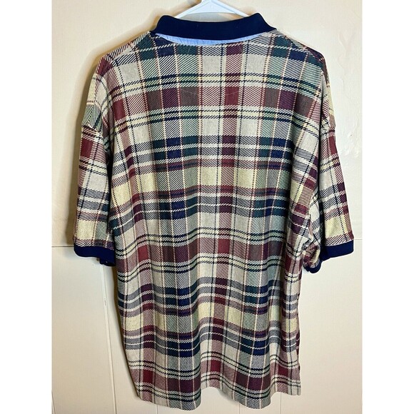 Vintage 1990’s New River Company Men’s XL Short Sleeve Plaid Polo Shirt Used - Picture 6 of 6